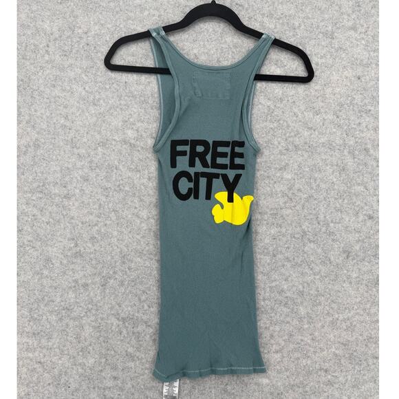 freecity Tops - NWT FREECITY 1999 Super Vintage Surplus Blue Ribbed Tank Top Size X-SMALL